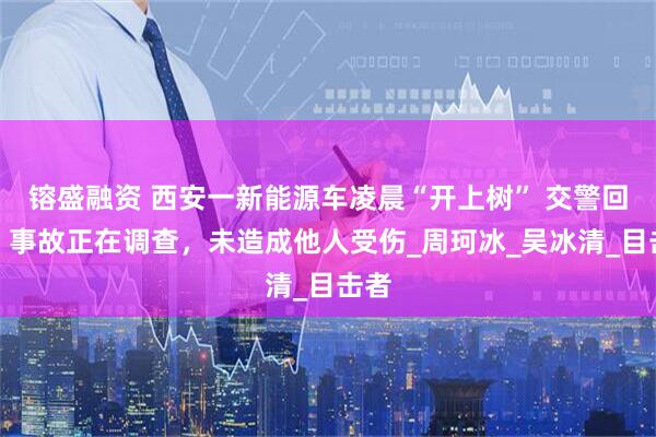 镕盛融资 西安一新能源车凌晨“开上树” 交警回应：事故正在调查，未造成他人受伤_周珂冰_吴冰清_目击者